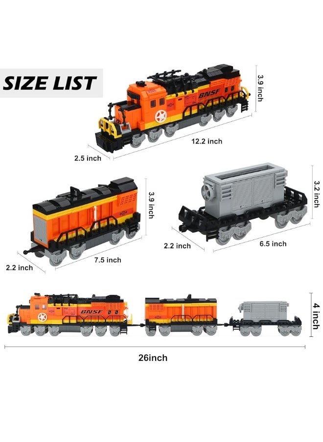 BRICK STORY BRICK STORY City Cargo Train Building Set, BNSF Freight Trains Model, Steam Locomotive Train Building Blocks Toys, Gift Trains for Boys&Girls Kids Aged 8-14, 635 Pieces  - Image 3