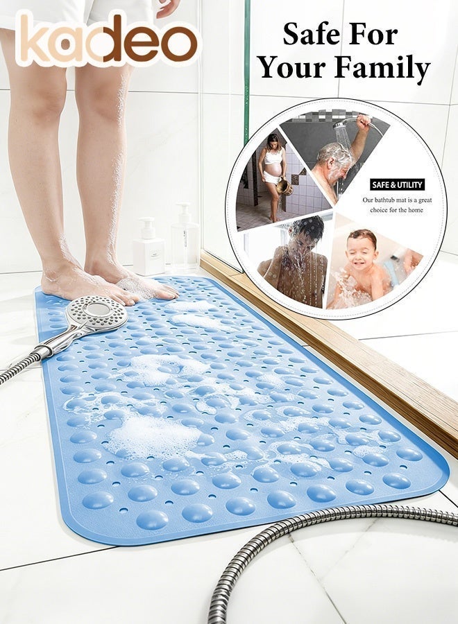 kadeo Bathtub Mats for Shower Tub, Extra Long Non-Slip, Bath Mat with Drain Holes and Suction Cups, BathMat for Bathroom with Machine Washable 39*100CM - Image 4