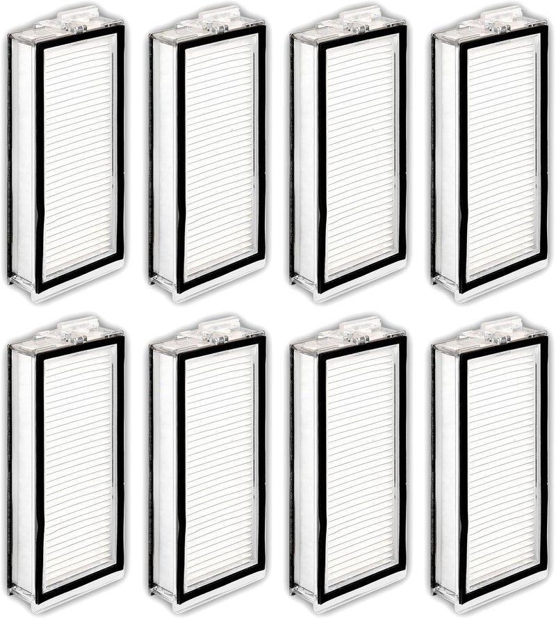 CHAIN PEAK (8 Pieces) Replacement HEPA Filters Compatible With Roborock Q5 Pro, Q5 Pro+, Q8 Max, Q8 Max+, Q7, Q7+, Q7 Max, Q7 Max+ Robotic Vacuum Cleaner, Replacement Parts Filters (Q8 filter(8 Pieces)) - Image 1