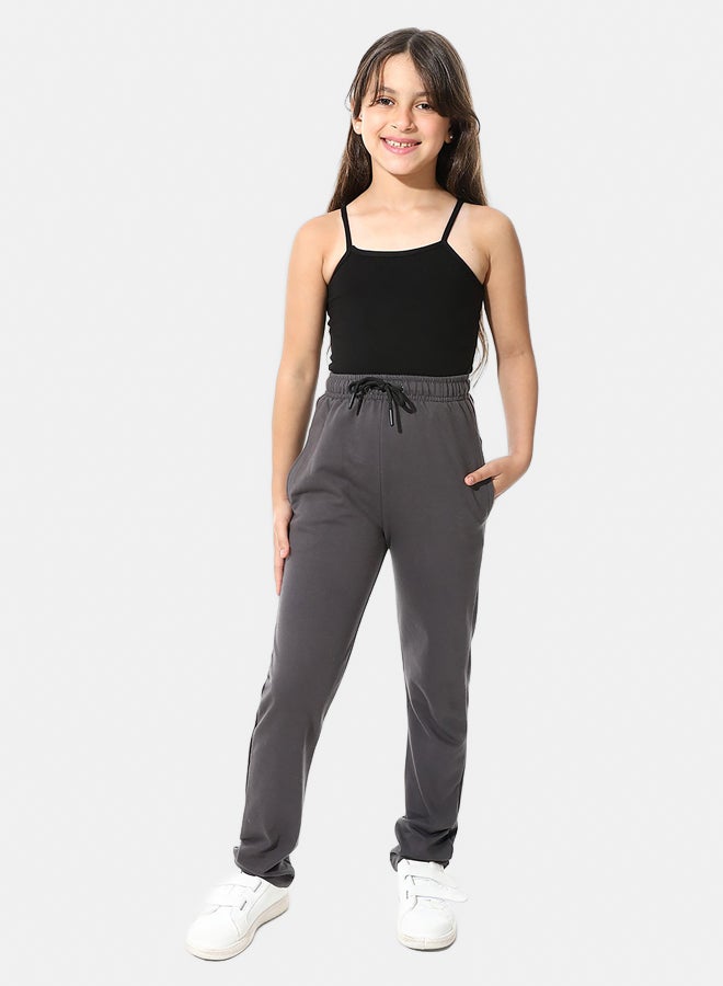 Andora Square Neck Strap Sleeves Plain Black T - Shirt_Black - Image 5