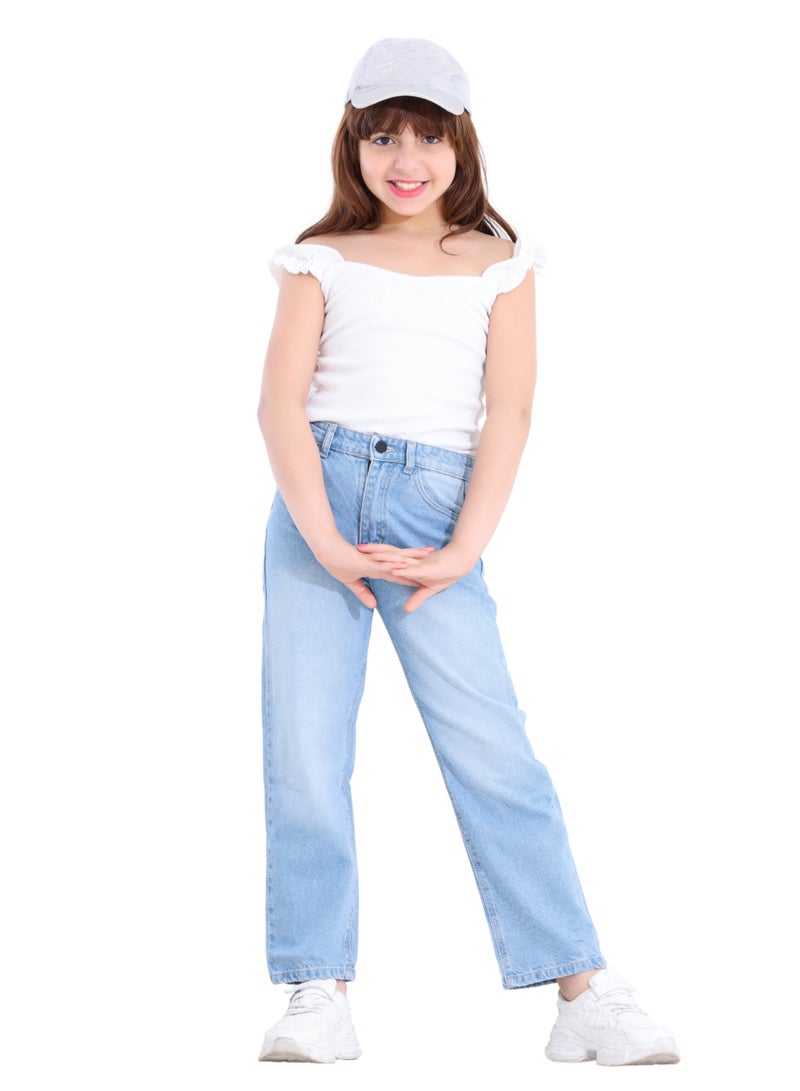 JBS DENIM Girls' street jeans, light blue - Image 1
