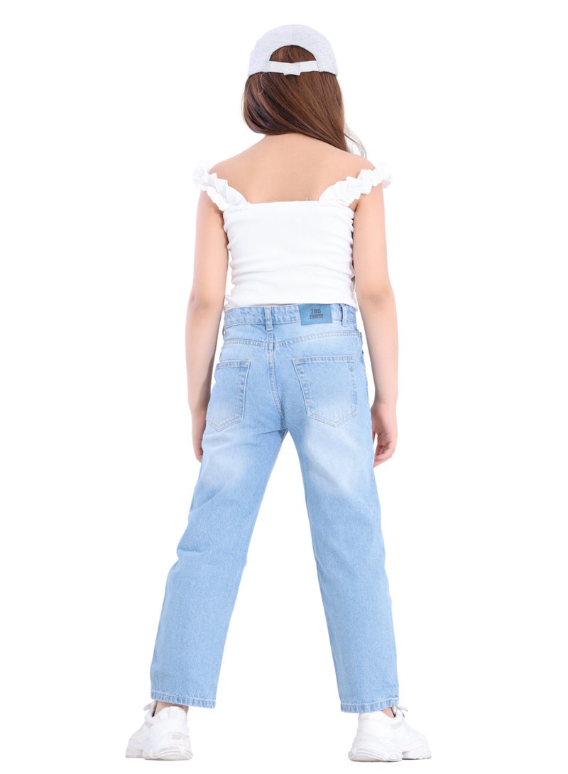 JBS DENIM Girls' street jeans, light blue - Image 4