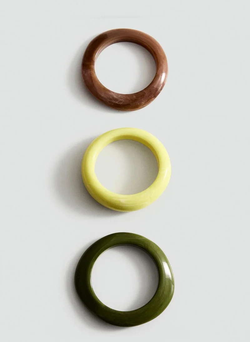 MANGO Set of 3 combined volume maxi bracelets