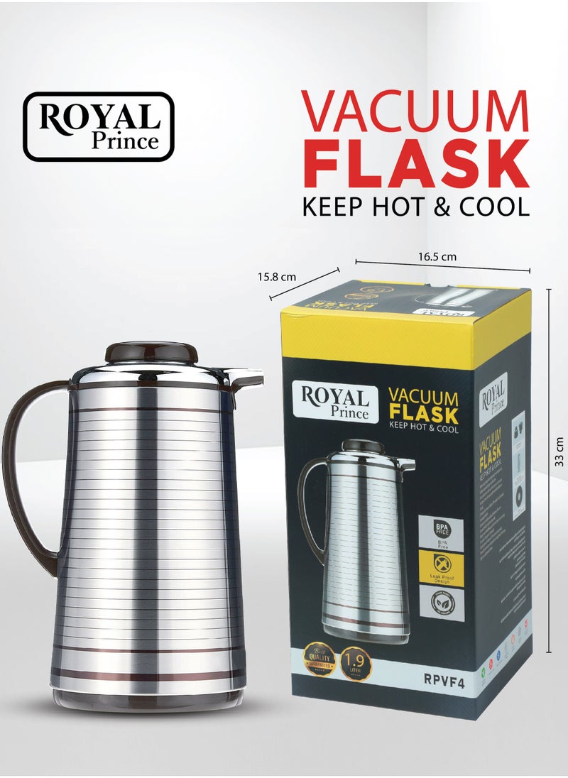 Vacuum Flask 1.9 Liter Black & Silver Color RPVF4