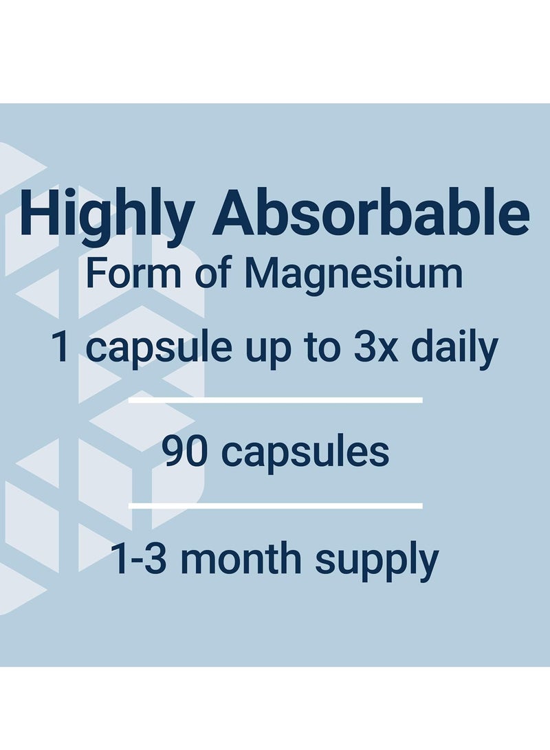 Life Extension Magnesium Glycinate, Heart Health, Bone Health, Nerve and Muscle Support 90 Capsules 3 months supply - Image 3