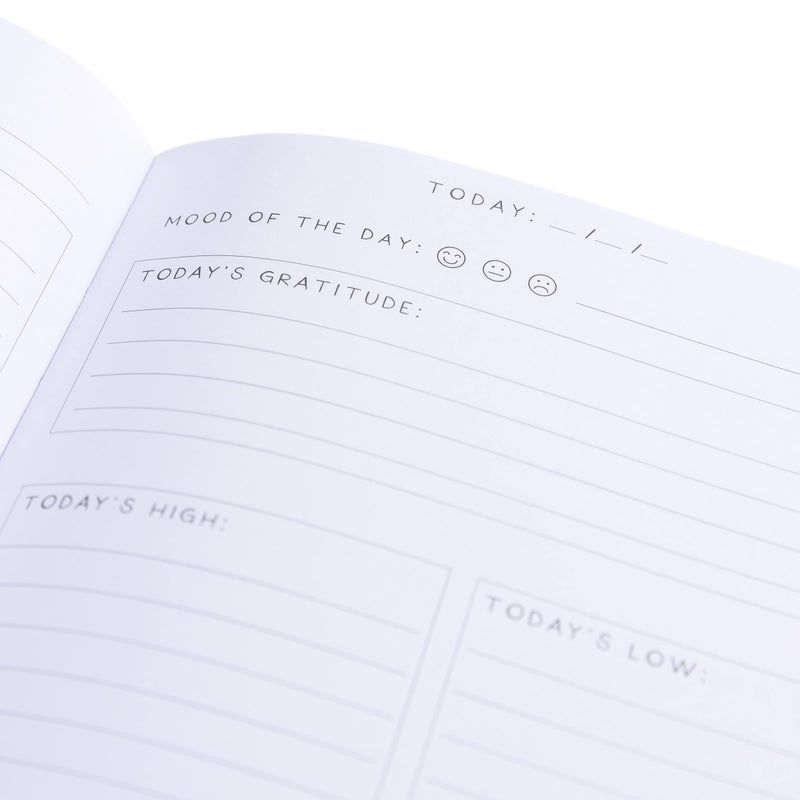 Graphique Self-Care Journal - Positive Self - 256 Pages - Weekly Quote & Daily Fill in Interiors - Hardbound Fabric Cover - Ribbon Marker (6" x 8") - Image 3