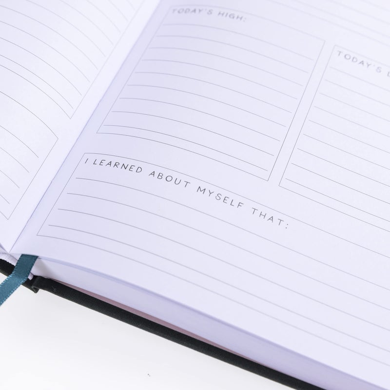 Graphique Self-Care Journal - Positive Self - 256 Pages - Weekly Quote & Daily Fill in Interiors - Hardbound Fabric Cover - Ribbon Marker (6" x 8") - Image 4