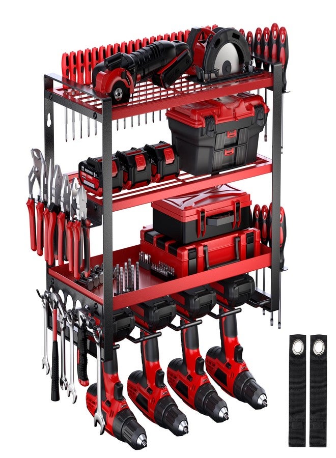 Nacial Power Tool Organizer Wall Mount, 4 Layer Drill Holder Wall Mount, Heavy Duty Tool Rack, Garage Tool Organizers and Utility Storage Rack for Drill Holder Charging Station, Perfect for Father's Day Gift - Image 1
