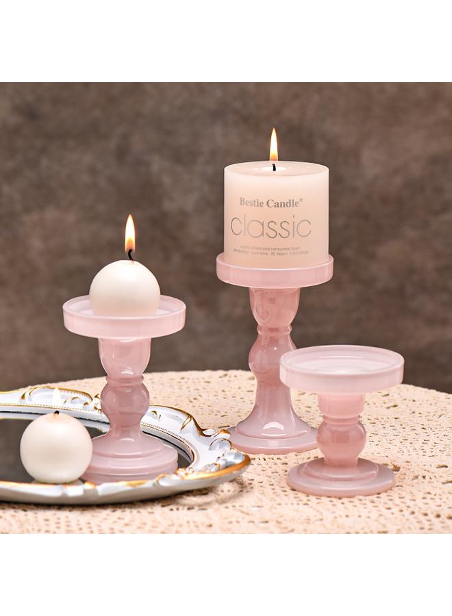 Glass High Candle Holder Transparent Suit Household Candle Crystal Glass Desktop Ornaments New Decorative Home
