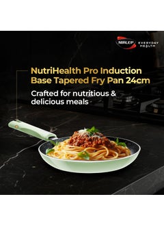 NIRLEP Nirlep NutriHealth Pro Induction Fry Pan 24 I 1.2L I Patented Silver Ion Coating I Metal-Spoon Friendly I Soft Touch Handle I Multi-Purpose Non-Stick Fry Pan I 18M Guarantee  - Image 2
