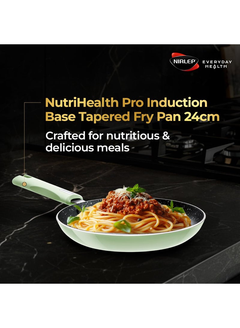 NIRLEP Nirlep NutriHealth Pro Induction Fry Pan 24 I 1.2L I Patented Silver Ion Coating I Metal-Spoon Friendly I Soft Touch Handle I Multi-Purpose Non-Stick Fry Pan I 18M Guarantee  - Image 2