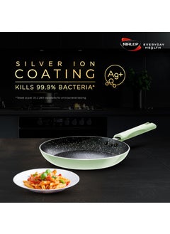 NIRLEP Nirlep NutriHealth Pro Induction Fry Pan 24 I 1.2L I Patented Silver Ion Coating I Metal-Spoon Friendly I Soft Touch Handle I Multi-Purpose Non-Stick Fry Pan I 18M Guarantee  - Image 3