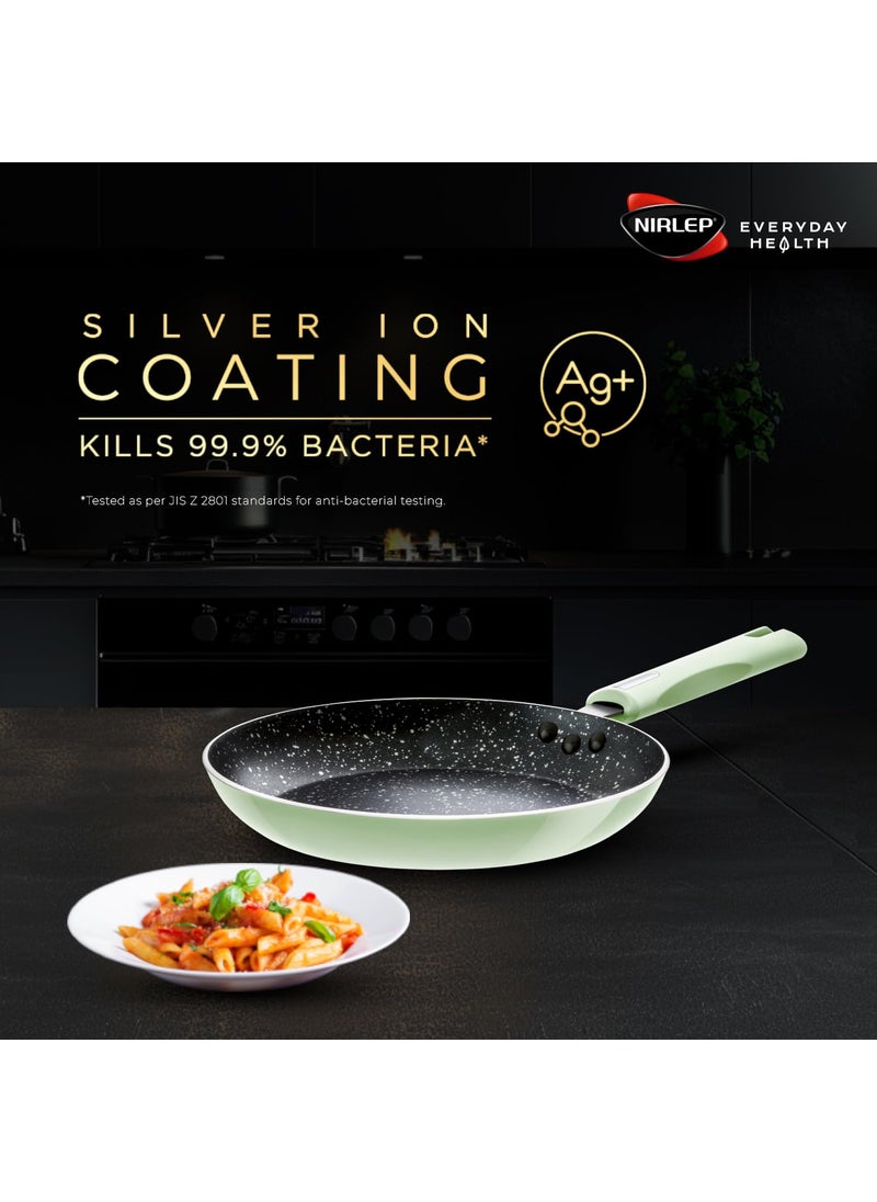 NIRLEP Nirlep NutriHealth Pro Induction Fry Pan 24 I 1.2L I Patented Silver Ion Coating I Metal-Spoon Friendly I Soft Touch Handle I Multi-Purpose Non-Stick Fry Pan I 18M Guarantee  - Image 3