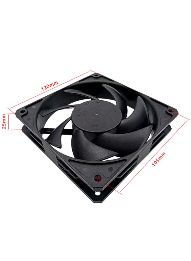 BURAQ MF12025 4pin High Air Volume High Wind Pressure FDB Magnetic Suspension Chassis Fan 3000rpm (Black)  - Image 3