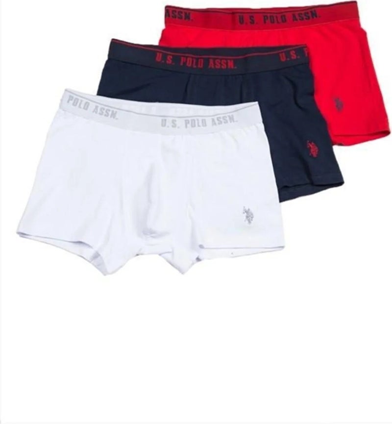 U.S. Polo Assn. 3-Pack Belt Brand Printed Embroidered Cotton Lycra Men's Boxers  - Image 1