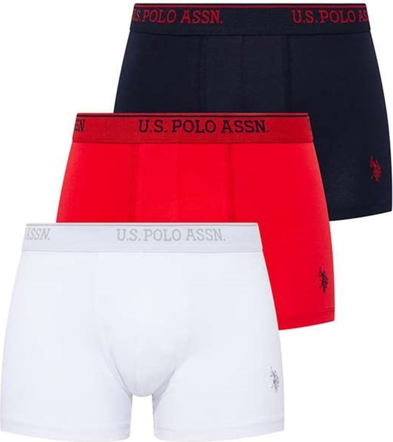 U.S. Polo Assn. 3-Pack Belt Brand Printed Embroidered Cotton Lycra Men's Boxers  - Image 2