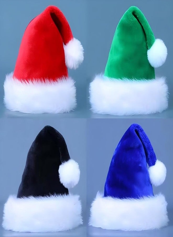 Lumadecor Santa Hat for Adults, Comfort Velvet Christmas Hat, Xmas Party Hat for Women Men, New Year Festival Supplies (Blue) - Image 5