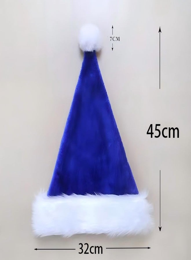 Lumadecor Santa Hat for Adults, Comfort Velvet Christmas Hat, Xmas Party Hat for Women Men, New Year Festival Supplies (Blue) - Image 2