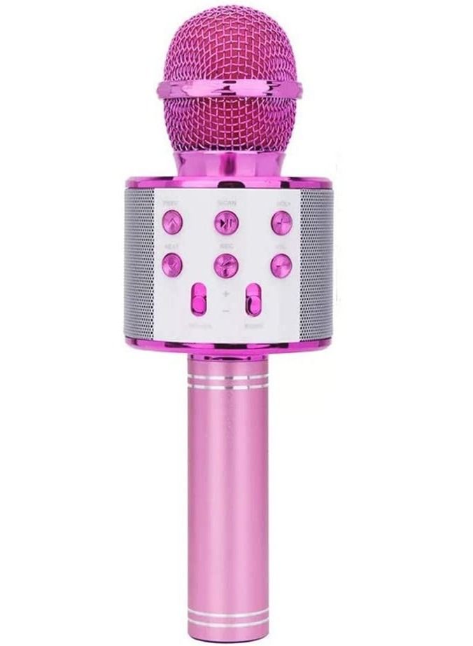 Kid's Wireless Bluetooth Portable Handheld Karaoke Microphones Toy for Phone Android PC for Home KTV Outdoor Party (Pink) - Image 1