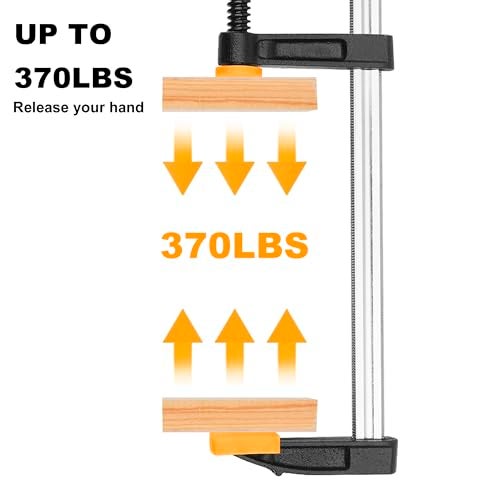 INGCO 2 PCS F Clamps (50x200mm), F Clamp with Better Grip and Surface Protection Metal F Clamps for Woodworking Glass and Welding Works - Image 3