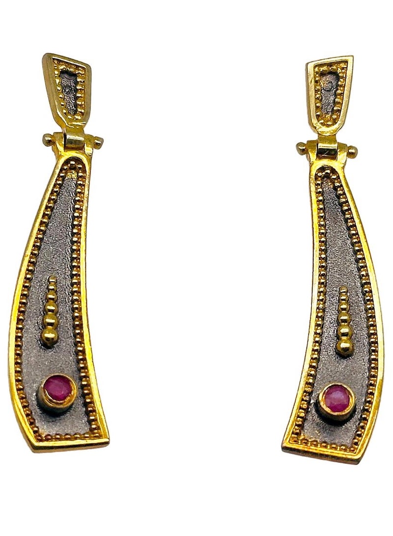 بي تي سي إيلا - أقراط فضة مطليه بالذهب (SIL0535) - Image 2