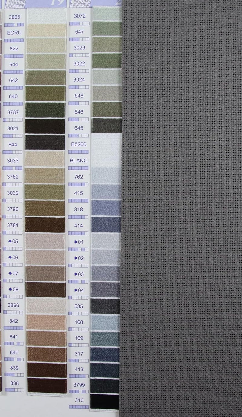 KCS 3 pc of 12" x 18"(30cmx45cm) 18CT Counted Cotton Aida Cloth Cross Stitch Fabric (Medium Grey+Dark Grey+ Black) - Image 4
