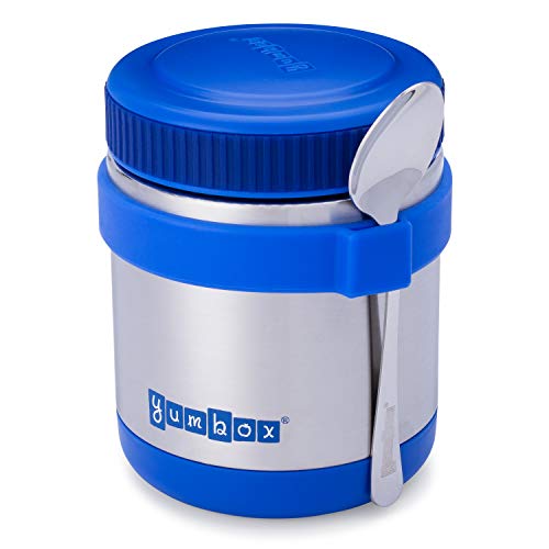 Yumbox Wide Mouth Zuppa 14 oz Triple Insulated Stainless Steel Food Jar, Superior Heat Retention, Leakproof, with Utensil Band and Spoon, Easy Open Grip, Hot 6 Hours or Cold 12 Hours, (Neptune Blue) - Image 1