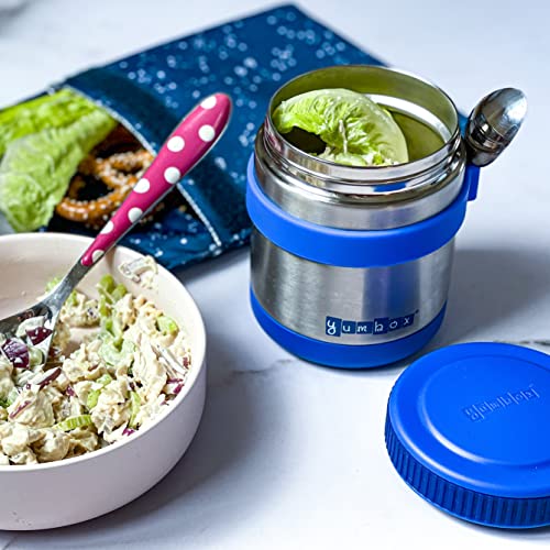 Yumbox Wide Mouth Zuppa 14 oz Triple Insulated Stainless Steel Food Jar, Superior Heat Retention, Leakproof, with Utensil Band and Spoon, Easy Open Grip, Hot 6 Hours or Cold 12 Hours, (Neptune Blue) - Image 4