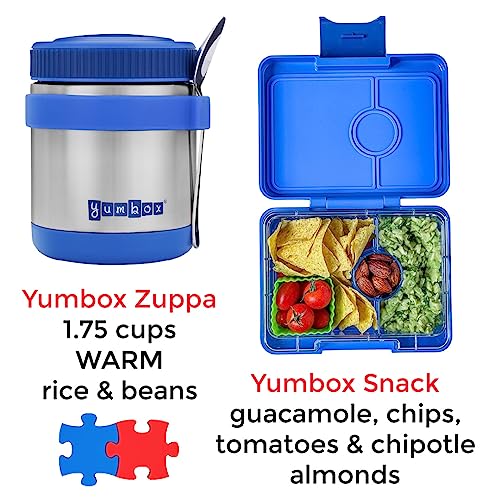 Yumbox Wide Mouth Zuppa 14 oz Triple Insulated Stainless Steel Food Jar, Superior Heat Retention, Leakproof, with Utensil Band and Spoon, Easy Open Grip, Hot 6 Hours or Cold 12 Hours, (Neptune Blue) - Image 3