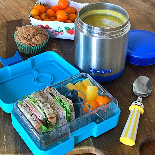 Yumbox Wide Mouth Zuppa 14 oz Triple Insulated Stainless Steel Food Jar, Superior Heat Retention, Leakproof, with Utensil Band and Spoon, Easy Open Grip, Hot 6 Hours or Cold 12 Hours, (Neptune Blue) - Image 5