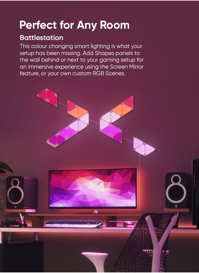 Nanoleaf - مجموعة توسيع الأشكال المثلثة الصغيرة - 10 عبوات - نظام لوحة إضاءة LED واي فاي ذكي مع متخيل موسيقى، ديكور فوري للحائط، استخدام المنزل أو المكتب، استهلاك منخفض للطاقة | أضواء الألعاب - Image 1