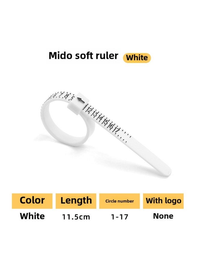 Ring Measuring Belt US, Hong Kong, Japan, And England Finger Circumference Measuring Ruler Ring Soft Ruler Ring Size Screening Products-Model:White Beauty Degree Ring Ruler  - Image 1