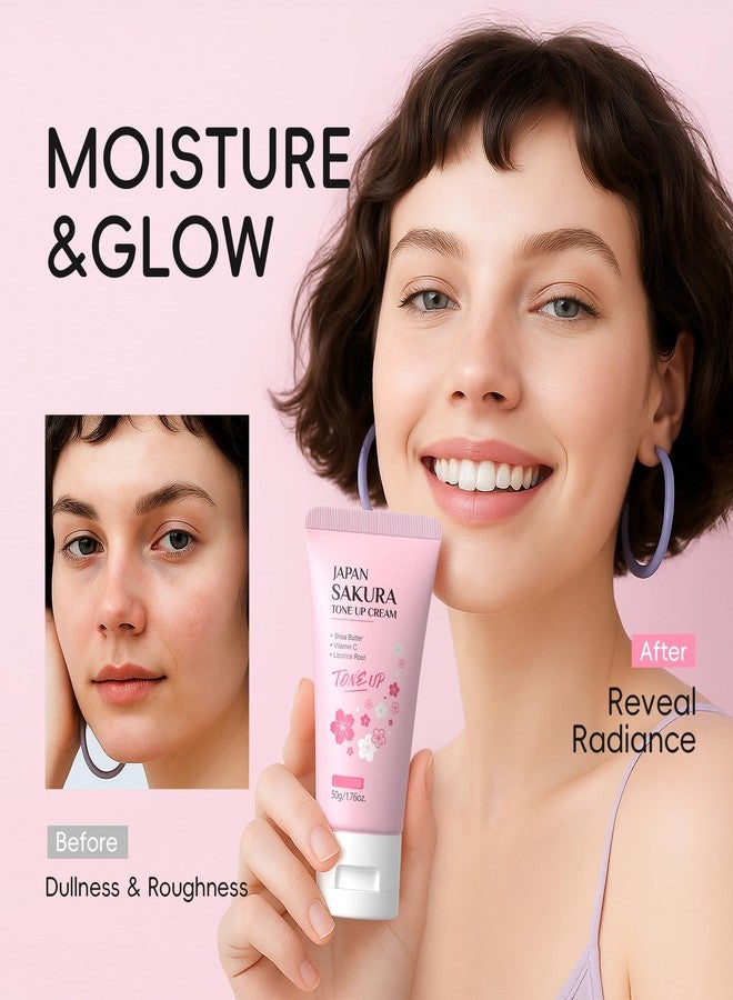 Easilydays Sakura Tone-Up Cream, Quick Skin Tone Balancer, Evens Out Complexion, No Makeup Natural Look, Delicate & Shine Skin, Long-Lasting Hydrating & Oil Control Glow Face Cream, Vegan, 1.76 Oz - Image 3