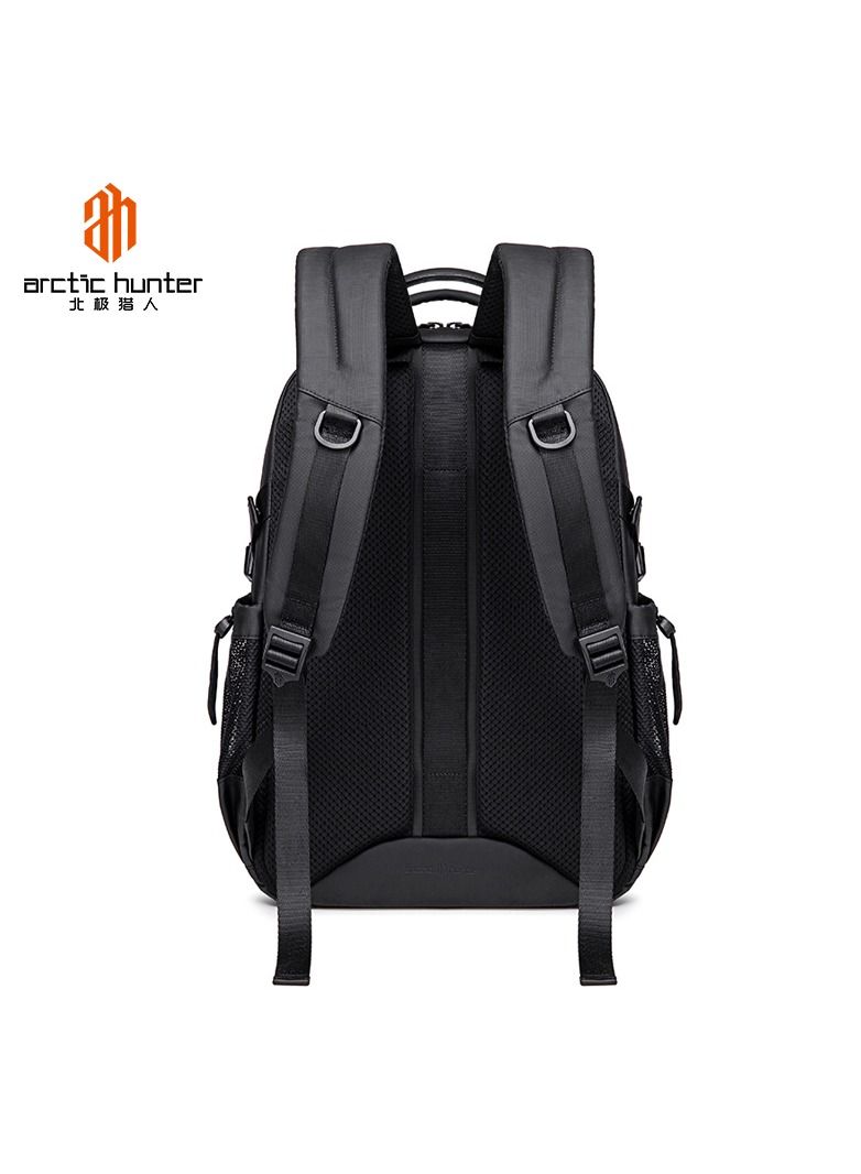 B00530 CHS Stylish Casual Waterproof 15.6-Inch Laptop Oxford Fabric Backpack Bag, Black