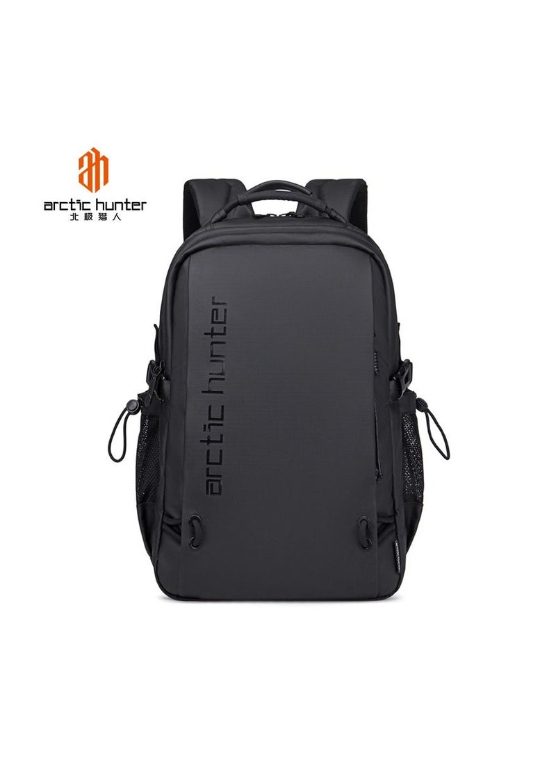 B00530 CHS Stylish Casual Waterproof 15.6-Inch Laptop Oxford Fabric Backpack Bag, Black