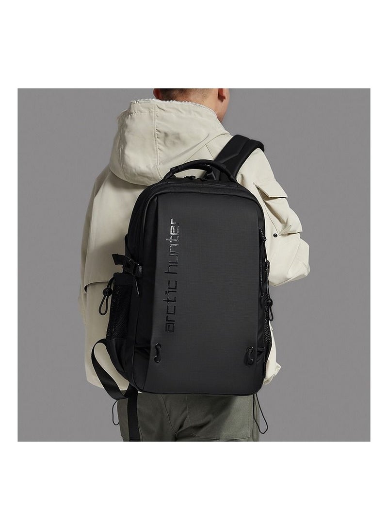 B00530 CHS Stylish Casual Waterproof 15.6-Inch Laptop Oxford Fabric Backpack Bag, Black