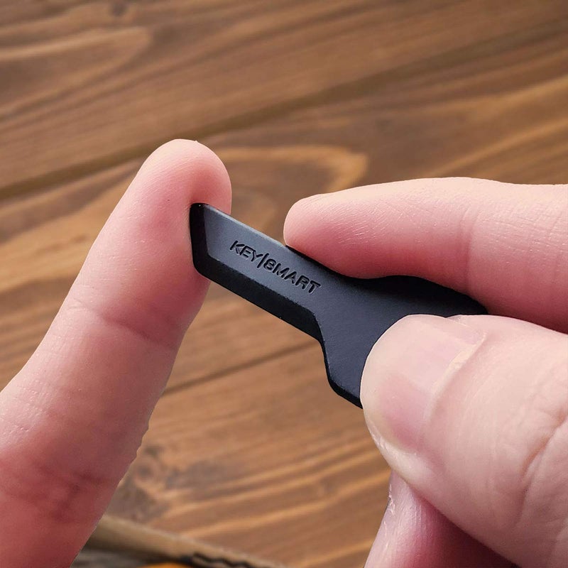 key smart KeySmart Safe Box Opener - Key-shaped Safe Package Opener For Everyday Carry, with Finger Protection Fits Perfectly on Keychain or Inside a KeySmart (Black) - Image 5