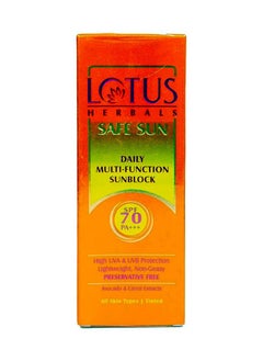 LOTUS HERBALS Safe Sun Daily Multi-Function Sunblock Spf 70 PA+  - Image 1