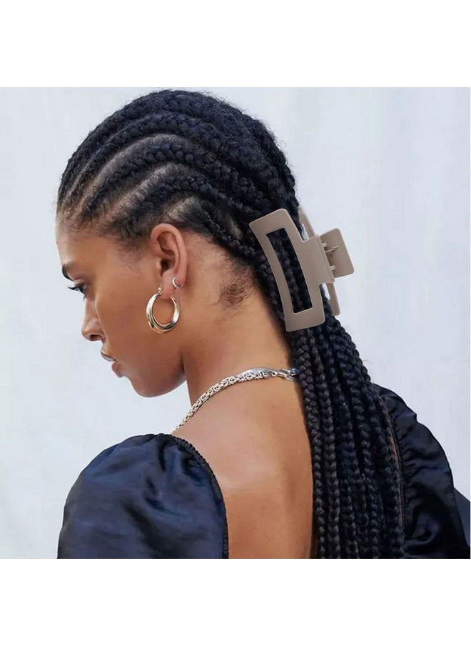 Auseibeely 6 Pcs Square Hair Clips For Women Girls Neutral Colors Rectangular Claw Clips For Thick Hair Medium Matte Nonslip Claw Hair Clips Strong Hold Jaw Clips For Thin Hair  - Image 5