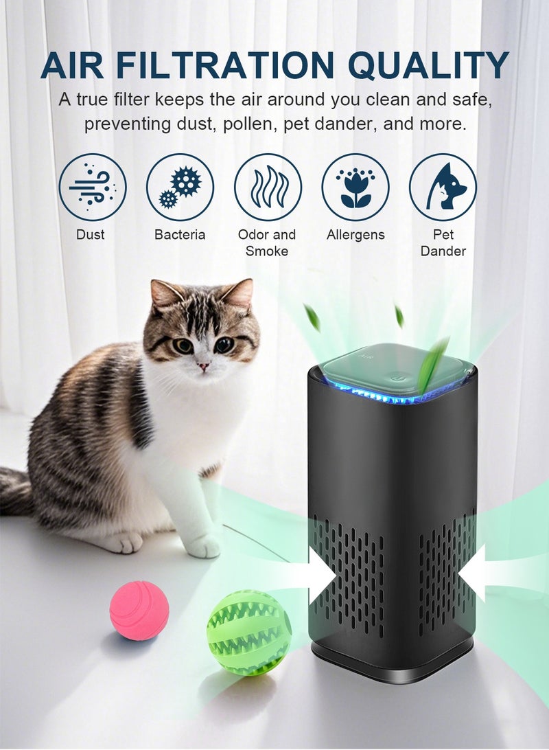 HomarKet Portable Air Purifier,Car Air Purifier with HEPA Filters,Air Sterilizer healthy assistant purify,Quiet Working And 7 Colors LED Lights For Bedroom Home Office - Image 4