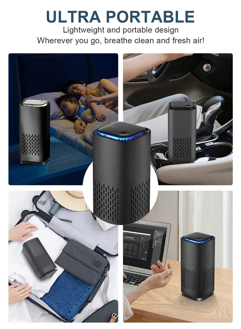 HomarKet Portable Air Purifier,Car Air Purifier with HEPA Filters,Air Sterilizer healthy assistant purify,Quiet Working And 7 Colors LED Lights For Bedroom Home Office - Image 5