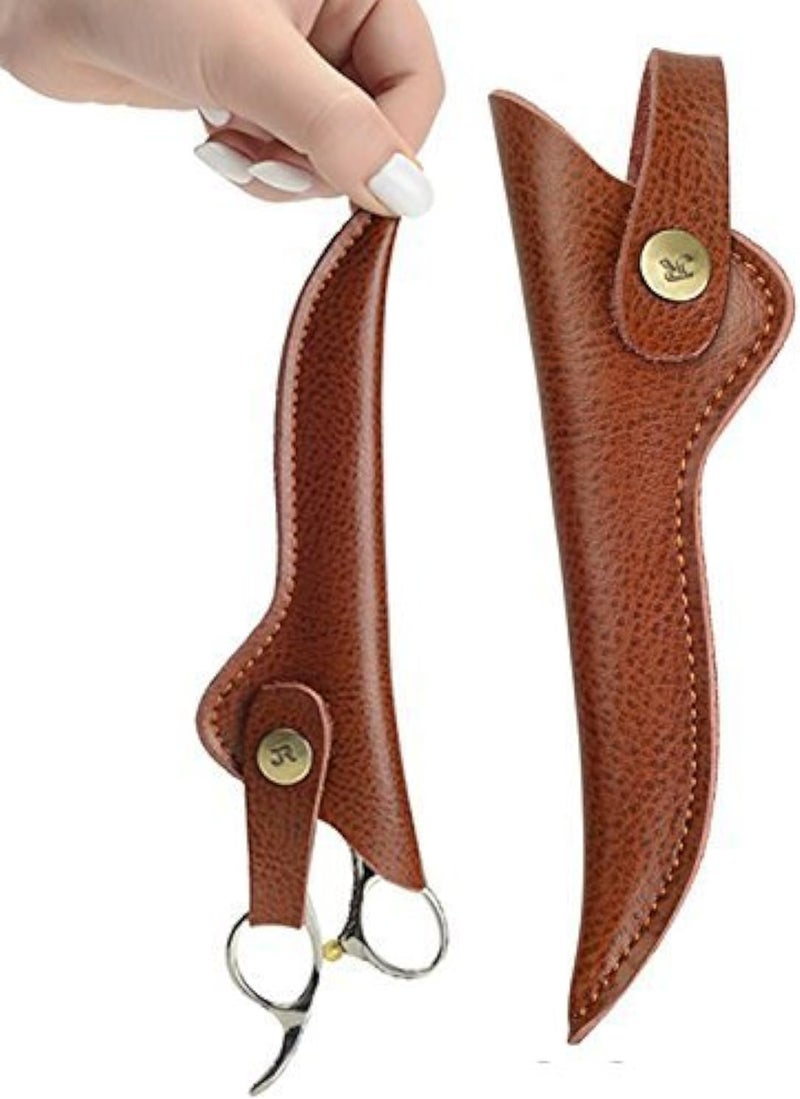 PERFEHAIR Scissor Pouch Holster Pack of 2 Soft Leather Shear Holder Case for Hair Stylist Barber Hairdresser Scissors