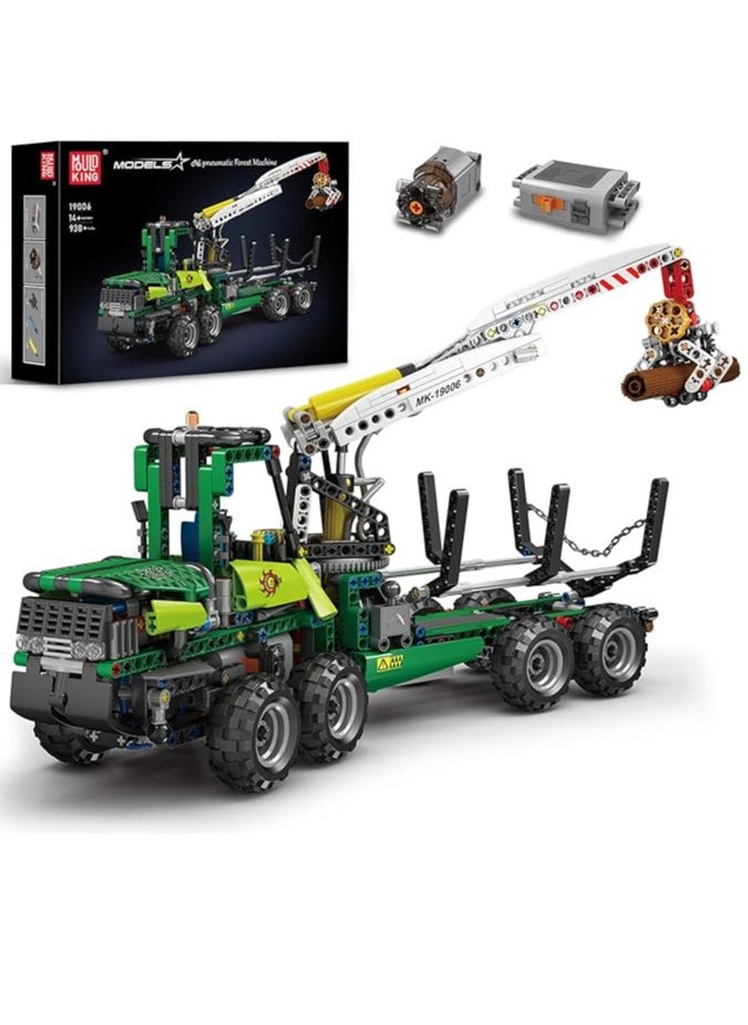 mould king 19006 Educational Pneumatic Forest Machine Building Block Toys, MOC Forest Tractor Building Set Construction Vehicles Model, Gift Toy for Boys & Girls Collections Enthusiasts (938+ Pieces)  - Image 1