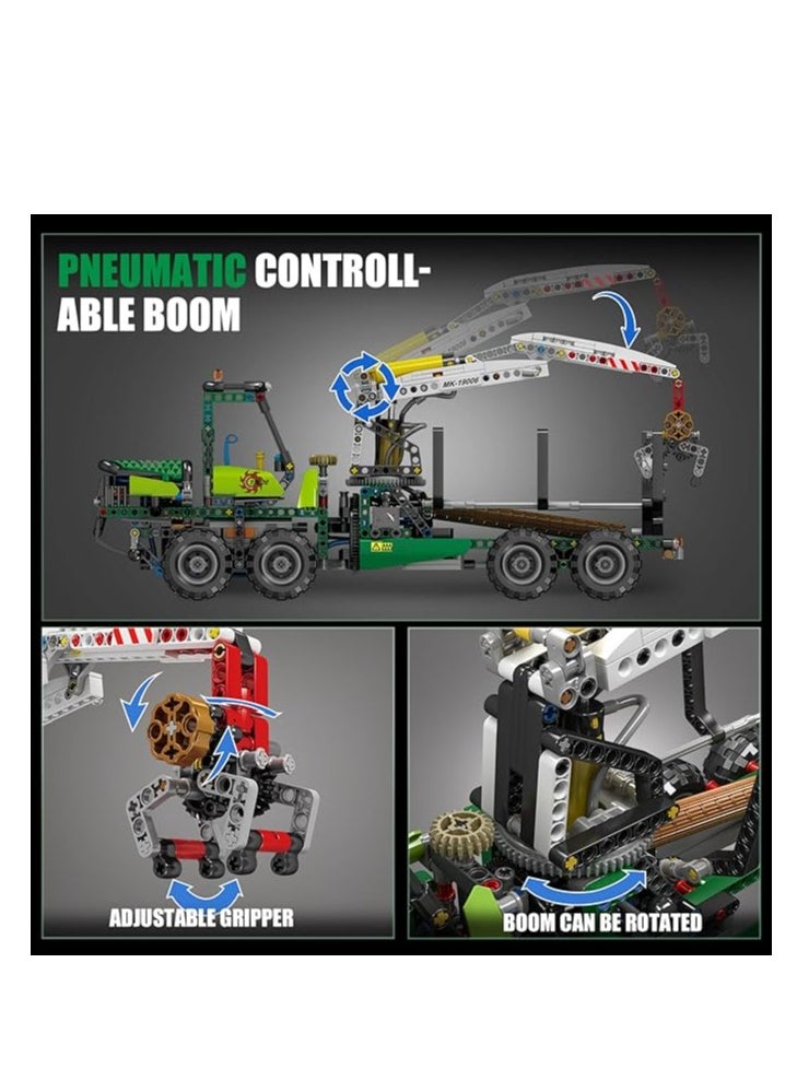 mould king 19006 Educational Pneumatic Forest Machine Building Block Toys, MOC Forest Tractor Building Set Construction Vehicles Model, Gift Toy for Boys & Girls Collections Enthusiasts (938+ Pieces)  - Image 3