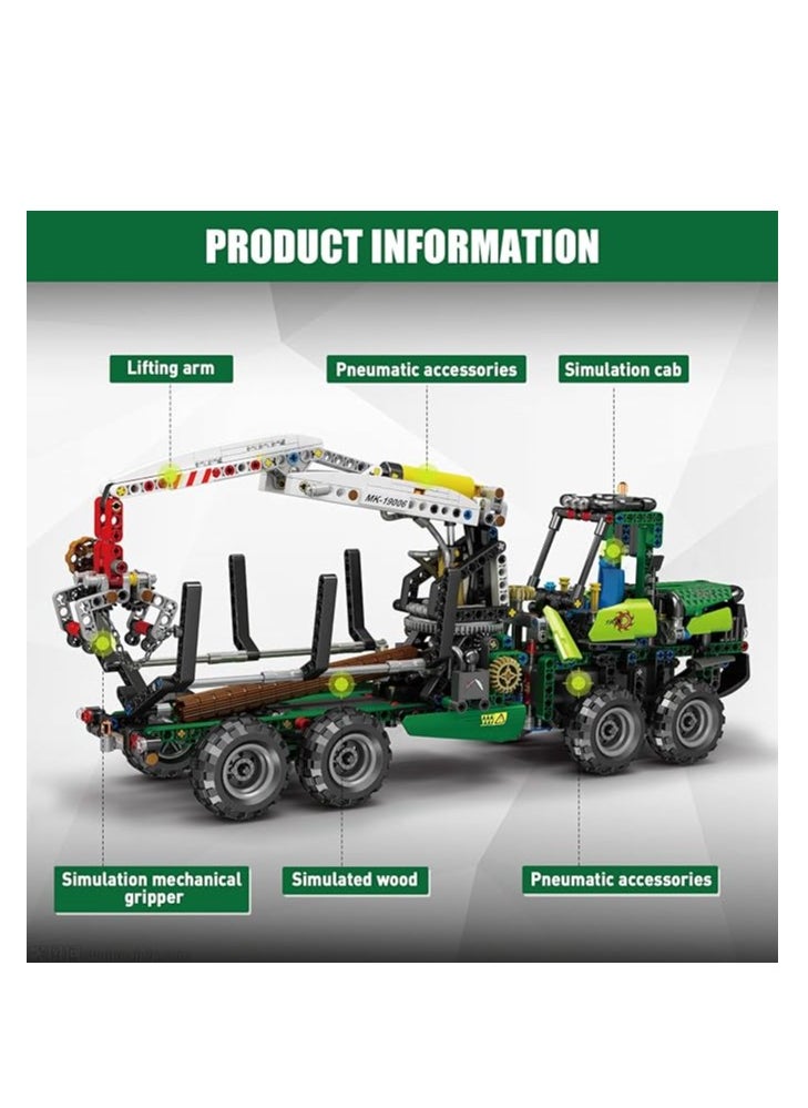 mould king 19006 Educational Pneumatic Forest Machine Building Block Toys, MOC Forest Tractor Building Set Construction Vehicles Model, Gift Toy for Boys & Girls Collections Enthusiasts (938+ Pieces)  - Image 2