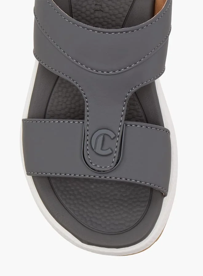 Le Confort Boys Solid Arabic Sandals with Logo Accent