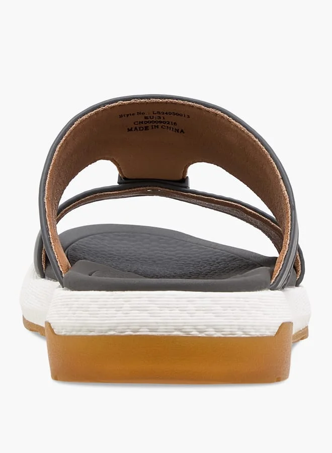 Le Confort Boys Solid Arabic Sandals with Logo Accent