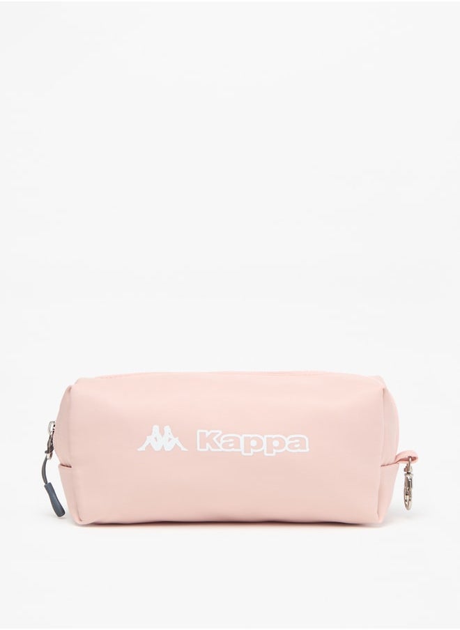 Kappa Girls Logo Print Backpack with Adjustable Straps and Pencil Pouch - 45x15x32 cm  - Image 2