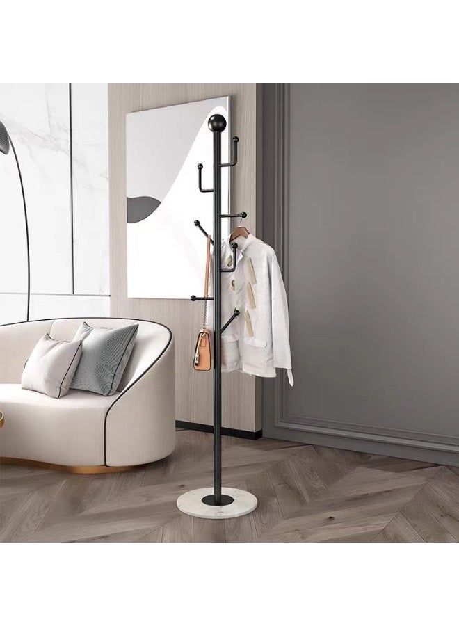POWER (Black) Coat rack, marble base freestanding hanger, metal coat rack, space saving hanger storage rack for hanging clothes, handbags, umbrellas - Image 1