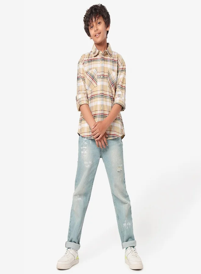 ليل بيكس قميص كاروهات للأولاد